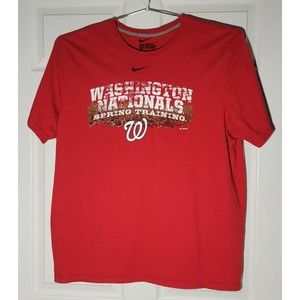Nike Mens 2XL 2011 Washington Nationals Spring Training T-Shirt Red‎ Pre-Owned